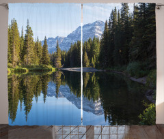 Fir Tree Reflections on Lake Curtain