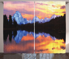 Grand Tetons View at Sunset Curtain