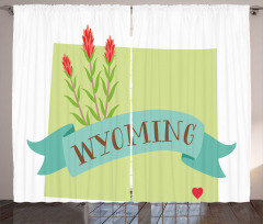 State Flower and Name Curtain