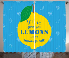 Mexican Words on Lemon Curtain