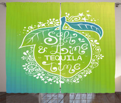 Vibrant Ombre Text on Lemon Curtain