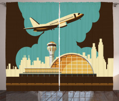 Airfield Plane and City Curtain