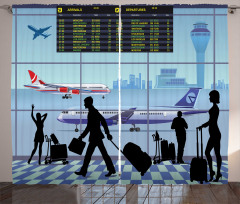 Planes People Flight Board Curtain