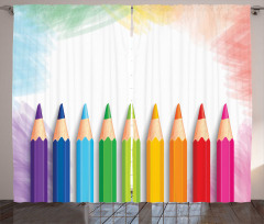 Realistic Colorful Pencils Curtain