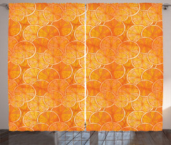 Round Slice of Oranges Curtain