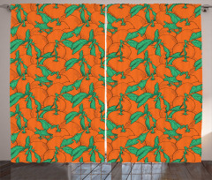 Cartoon Overlap Mandarins Curtain