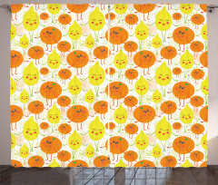 Cheerful Lemon and Orange Curtain