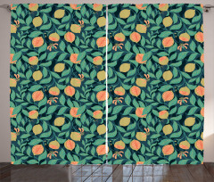 Citrus Leaf Botanical Art Curtain