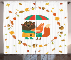 Autumn Fox and Bear Curtain