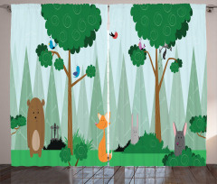 Woods Cartoon Curtain