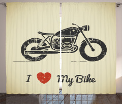 Grunge Flat Motorcycle Curtain