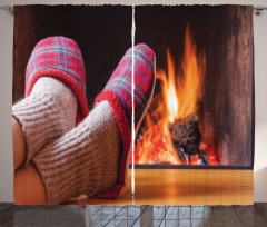 Cozy Socks and Slippers Curtain