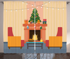 Cartoon Xmas Interior Curtain