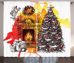 Christmas Sketch Curtain