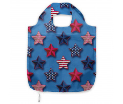 Amerika Alışveriş Çantası ABD Bayrağı Desenlerinde Yıldız Çizimleri