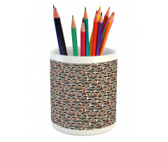 Paisley Floral Pattern Pencil Pen Holder