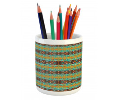 Tribal Art Pattern Pencil Pen Holder