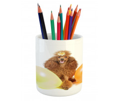 Funny Dog Partying Balloons Pencil Pen Holder