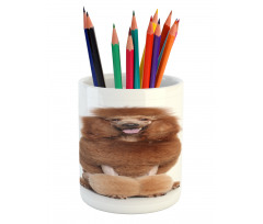 Funny Dog Sitting Tongue Pencil Pen Holder