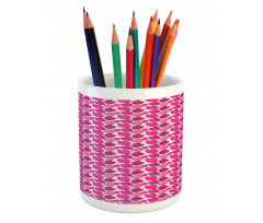 Pink Color Palette Leaves Pencil Pen Holder