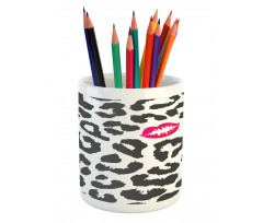 Cheetah Leopard Kiss Pencil Pen Holder