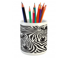 Zebras Eyes and Face Pencil Pen Holder