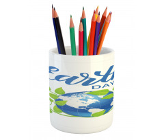 Wording Leaves Encircling Pencil Pen Holder