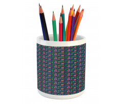 Contemporary Vibrant Leaves Pencil Pen Holder