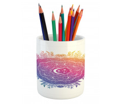 Ornate Space Moon Pencil Pen Holder