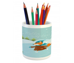 Fox and Hello Winter Pencil Pen Holder