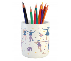 People Winter Performing Pencil Pen Holder