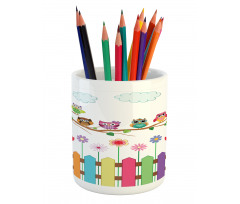 Bird on Branch Sunny Day Pencil Pen Holder