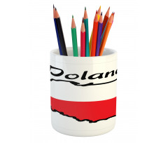 Map and Flag Illustration Pencil Pen Holder