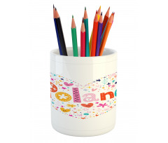 Heart Shaped Doodle Pencil Pen Holder