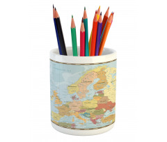 Scandinavian Region Mapping Pencil Pen Holder