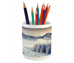 Snowy Winter View Pencil Pen Holder