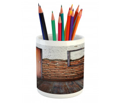 Frame on Old Brick Wall Pencil Pen Holder