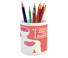 Human with Words Pencil Pen Holder