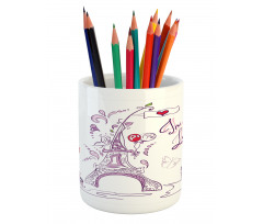 Doodle Romantic Paris Pencil Pen Holder