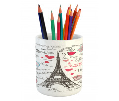 Paris Letter Heart Pencil Pen Holder