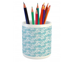Delicate Flowers and Buds Pencil Pen Holder