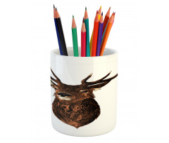 Stuffed Animal Head Pencil Pen Holder