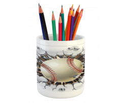 Baseball Wall Concrete Pencil Pen Holder