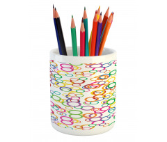 Colored Geometric Circle Pencil Pen Holder