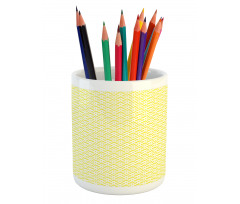 Yellow Squares and Motifs Pencil Pen Holder