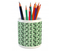 Green Hues Argyle Pencil Pen Holder