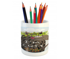 Funny Animal with Berries Pencil Pen Holder