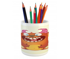 Fluffy Cheerful Character Pencil Pen Holder