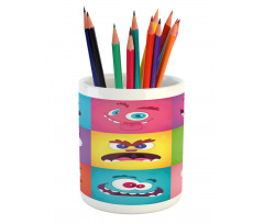 Humorous Alien Squares Pencil Pen Holder