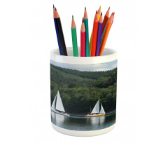 Sailboats on a Lake Pencil Pen Holder